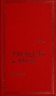 Cover of: Problems in prose