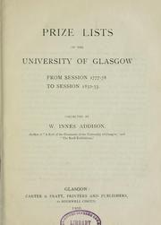 Prize lists of the University of Glasgow from session 1777-78 to session 1832-33