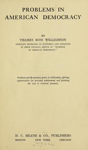 Cover of: Problems in American democracy by Thames Williamson
