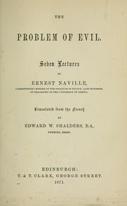 Cover of: The problem of evil: seven lectures