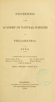 Cover of: Proceedings of the Academy of Natural Sciences of Philadelphia, Volume 36