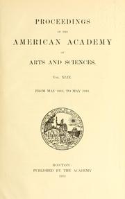 Cover of: Proceedings of the American Academy of Arts and Sciences by American Academy of Arts and Sciences