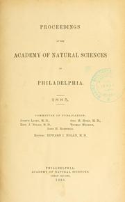 Cover of: Proceedings of the Academy of Natural Sciences of Philadelphia, Volume 37