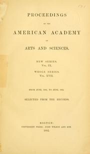 Cover of: Proceedings of the American Academy of Arts and Sciences by American Academy of Arts and Sciences