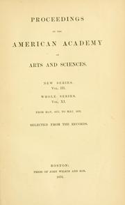 Cover of: Proceedings of the American Academy of Arts and Sciences by American Academy of Arts and Sciences, American Academy of Arts and Sciences