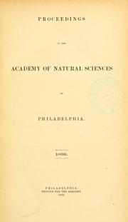 Cover of: Proceedings of the Academy of Natural Sciences of Philadelphia, Volume 21