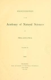 Cover of: Proceedings of the Academy of Natural Sciences of Philadelphia, Volume 55