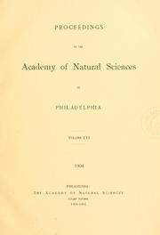 Cover of: Proceedings of the Academy of Natural Sciences of Philadelphia, Volume 56