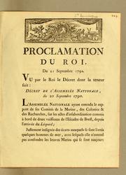 Proclamation by France. Sovereign (1774-1792 : Louis XVI)