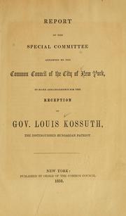 Cover of: Proceedings, speeches, &c., at the dinner given to Louis Kossuth, at the National hotel, Washington, Jan. 7 1852.