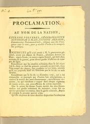 Cover of: Proclamation. by Saint-Domingue. Commissaires nationaux-civils.