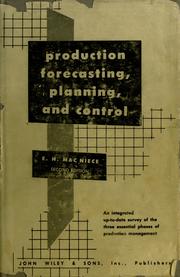 Cover of: Production forecasting, planning, and control. by E. H. Mac Niece