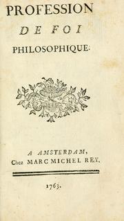 Cover of: Profession de foi philosophique.