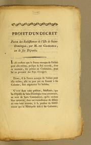 Cover of: Projet d'un decret pour les subsistances de l'isle de Saint-Domingue