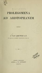 Cover of: Prolegomena ad Aristophanem