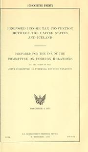 Cover of: Proposed income tax convention between the United States and Iceland