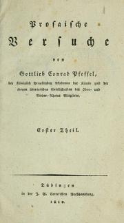 Cover of: Prosaische Versuche.