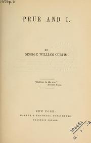 Cover of: Prue and I. by George William Curtis