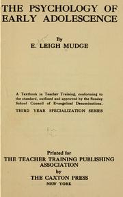 Cover of: The psychology of early adolescence by Evelyn Leigh Mudge
