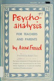 Cover of: Psychoanalysis for teachers and parents: introductory lectures.