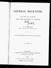 Cover of: General Beckwith: his life and labours among the Waldenses of Piedmont