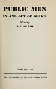 Cover of: Public men in and out of office by John Thomas Salter