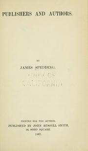 Cover of: Publishers and authors. by James Spedding