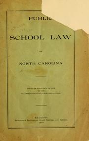 Cover of: Public school law of North Carolina