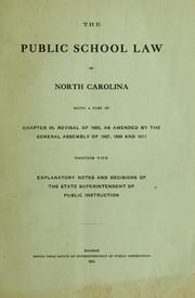 Cover of: The public school law of North Carolina | North Carolina