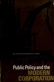 Cover of: Public policy and the modern corporation: selected readings
