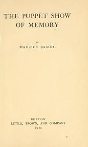 Cover of: The puppet show of memory by Maurice Baring