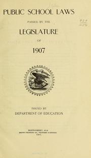 Cover of: Public school laws passed by the legislature of 1907