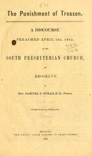Cover of: The punishment of treason by Samuel T. Spear