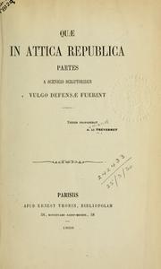Cover of: Quae in Attica Republica partes a scenicis scriptoribus vulgo defensae feurint