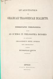 Cover of: Quaestiones de graecae tragoediae dialecto