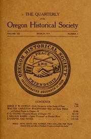 Cover of: The Quarterly of the Oregon Historical Society. by 