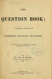 Cover of: The question book by Craig, Asa H.