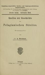 Cover of: Quellen zur geschichte des pelagianischen streites