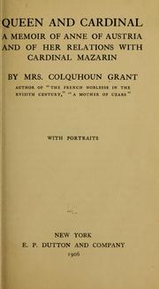 Cover of: Queen and cardinal by Grant, Colquhoun Mrs., Grant, Colquhoun Mrs.