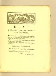 Cover of: Questions relatives aux colonies. by France. Assemblée nationale constituante (1789-1791)