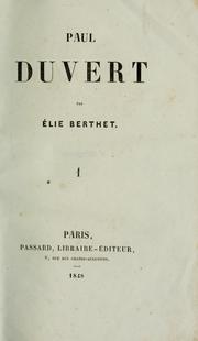 Cover of: Paul Duvert by Élie Berthet
