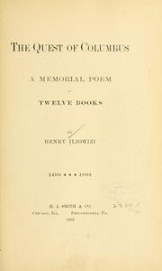 Cover of: The quest of Columbus: a memorial poem in twelve books