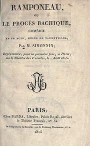 Cover of: Ramponeau: ou, Le procès bachique, comédie en un acte, melée de vaudevilles