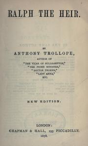 Cover of: Ralph the heir. by Anthony Trollope