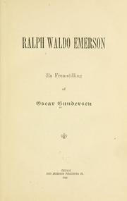 Ralph Waldo Emerson by Oscar Gundersen