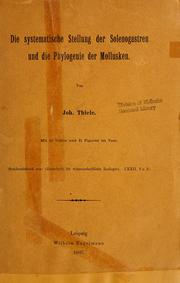 Cover of: Die systematische Stellung der Solenogastren und die Phylogenie der Mollusken