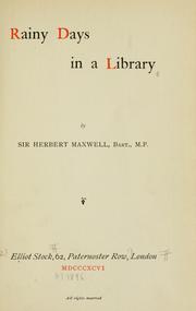 Cover of: Rainy days in a library