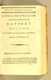 Rapport by Claude-Antoine-Auguste Blad