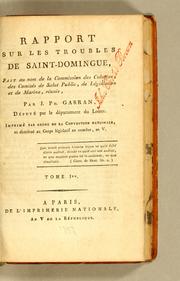 Cover of: Rapport sur les troubles de Saint-Domingue