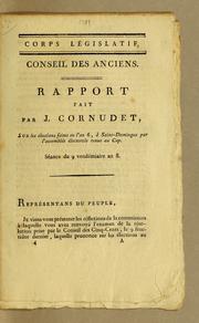 Rapport by Cornudet des Chaumettes, Joseph comte